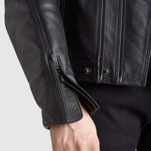 Chaqueta de piel de vaca 2025 unisex, chaqueta de cuero genuino, mejor precio, estilo universitario de invierno, cremallera, cierre de rayas para ciclistas, forro de lana de otoño - Product Image 4
