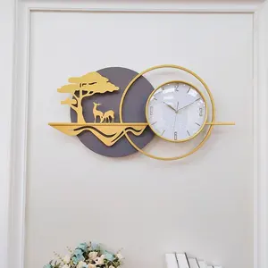 Horloge murale en métal design papillon pour ferme, grande horloge murale à cadre en métal multicolore pour décoration intérieure pour cadeaux de mariage - Product Image 6