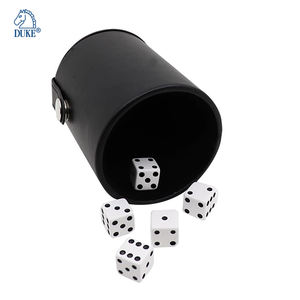 Taza de dados recta de polipiel personalizada antirruido con tapa - Product Image 3