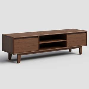 Mueble para TV de Madera Maciza, Consola Multimedia Minimalista con Gabinete de Almacenamiento para Sala de Estar y Apartamento - Product Image 2