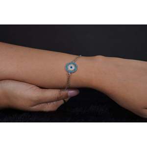 NOVAMART Fine <b>SILVERINGS</b> 925 STERLING EVIL SAFETY FASHION <b>CHARM</b> <b>BRACELET</b> Wholesale Export - Product Image 1