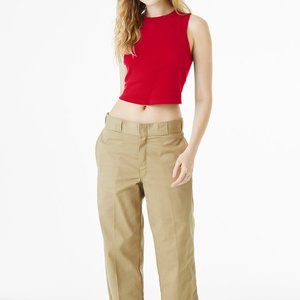 Comprar Crop Tank Top para mujer Custom Rib sin mangas Short Ladies Crop Tank Top O-cuello Mujer Color rojo Crop Tank Top 2026 - Product Image 5