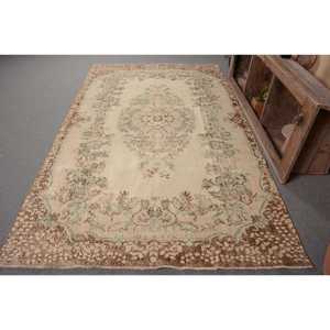 พรมขน9.5ft เทอร์กิชวินเทจสีน้ำตาลเบจ5.6 x ถักทอแบบเรียบสำหรับตกแต่งห้องนั่งเล่นห้องโถงใช้น้ำยาง - Product Image 1