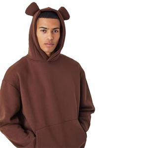 Bulk Wholesale Blank Fitted Casual Cute Jumper <b>Hoodie</b> Gym Trendy <b>Plain</b> <b>Black</b> Oversized Padded Bear Ear <b>Hoodie</b> - Product Image 2