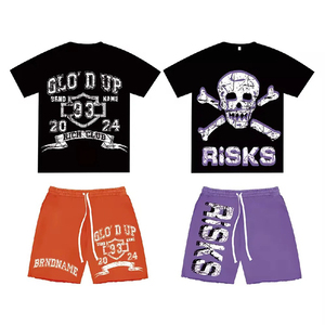 Conjunto de pantalones cortos de verano para hombre de diseño personalizado Premium 2025 algodón 3D impreso elegante camisa transpirable y pantalones cortos camiseta suspiró hacia fuera 100% - Product Image 3