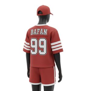 Women Football Short Set High Quality GSM Polyester Interlock Soft Fabric Red <b>White</b> <b>Panels</b> Custom Logo Women's Sets 100% Cotton - Product Image 5