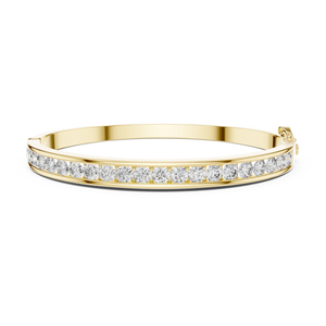 3.465 CT Lab Diamond <b>Bangle</b> <b>Bracelet</b> Round Brilliant Cut 10KT, 14KT, 18KT Gold & 925 Silver Rose, Yellow, White Gold - Product Image 3