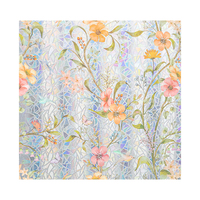 Statische Haftfolie mit Blumenmuster, dekorativer Sichtschutzaufkleber für Zuhause, Büro, Türdekoration, DIY-Design, Glasfensteraufkleber