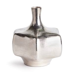 Jarrón de mesa de centro de mesa de aluminio plateado, escultura de Arte Moderno, decoración del hogar, jarrón Zaire de acento hecho de aluminio y tiene una plata - Product Image 4