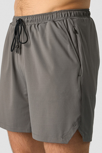 <b>Lightweight</b> Grey Mesh Workout <b>Shorts</b> for <b>Men</b> Designed with Zip Pockets Ultimate Comfort Breathable Stretchy Mesh <b>Shorts</b> - Product Image 3