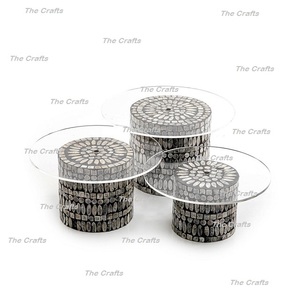 Soporte de pastel de diseño fantástico Soporte de pastel de madera y madre de perla Soporte de postre para uso en bodas y hoteles - Product Image 5