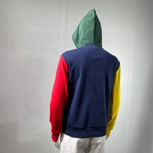 Venta al por mayor de los hombres de peso pesado de cara completa Zip Hoodie sudadera de lana de gran tamaño con el logotipo de diamantes de imitación bordado para el invierno - Product Image 5