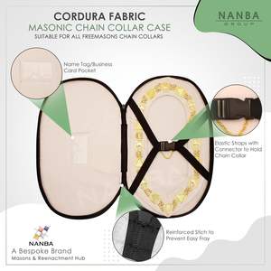 Étui pour collier maçonnique en similicuir noir avec doublure rembourrée douce |   Sac de transport maçonnique blanc - Product Image 2