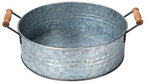 Bandeja de metal galvanizada ovalada hecha a mano, característica decorativa - Product Image 6