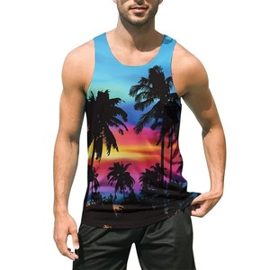 Premium 3D sublimación personalizada Jogging Wear 100% algodón orgánico Singlets Tank Top Men's Running Singlets - Product Image 2