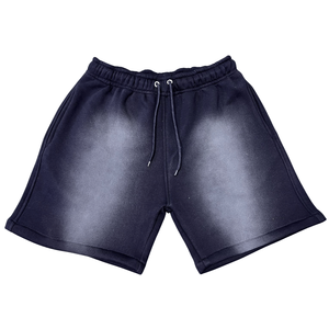 Custom Washed <b>Shorts</b> French Terry Patch Oversized 100% Cotton <b>5</b> <b>inch</b> <b>Inseam</b> Streetwear Vintage Acid Wash <b>Shorts</b> for <b>Men</b> - Product Image 4