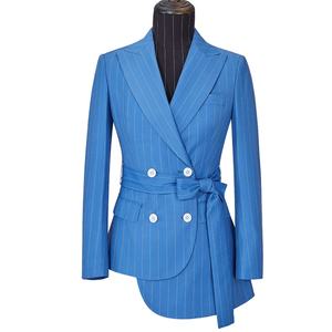 Traje de esmoquin formal de negocios para mujer, 2 piezas, blazer cruzado con botones, tela de lana para oficina y carrera profesional BY HI - Product Image 2