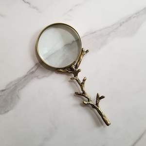 Antique Metal Magnifying Glass With Handle For Reading Inspection Crafts <b>Desk</b> Decor Gift Office <b>Vintage</b> Classic Optical Tool - Product Image 1