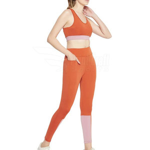Conjunto de yoga profesional OEM para mujer, ropa deportiva transpirable de secado rápido de talla grande con cintura elástica, diseño de patrón sólido - Product Image 3