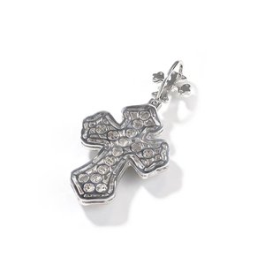 Pendentif croix en or blanc/jaune plaqué or rose de haute qualité 10KT, certifié IGI, 138 diamants de taille Asscher cultivés en laboratoire, collier tendance - Product Image 3
