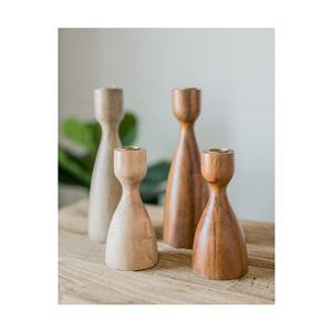 เชิงเทียนไม้ดีไซน์สวยหรูหราทำจากไม้เหมาะสำหรับใช้บนโต๊ะอาหารและอุปกรณ์รับประทานอาหารของตกแต่งบ้าน - Product Image 1