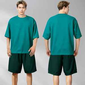 เสื้อยืดคอกลมทรงปกติ ผ้าแคนวาสหนา 230-320 แกรม ตัดเย็บแบบไหล่ตก 100% ผ้าฝ้าย พิมพ์ลายดิจิทัล สำหรับผู้ชาย ODM - Product Image 1