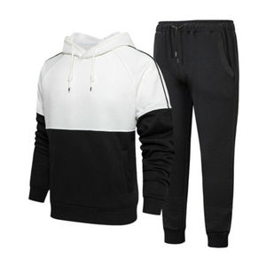 Conjunto Deportivo de Invierno para Hombre, Sudadera con Capucha y Pantalones de Chándal, Diseño de Rayas en Contraste, Alta Calidad, Estilo Deportivo, con Cierre Completo - Product Image 5