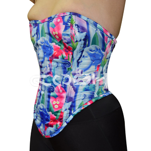 Corset en satin sublimé à imprimé Méduse avec fermeture éclair latérale - Product Image 3