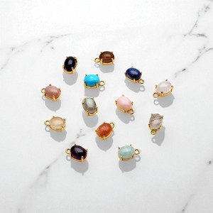 Gold Plated Oval Sunstone Connector Charm with Prong Setting Faceted Stone Single <b>Bail</b> <b>Pendant</b> for Jewelry Making - Product Image 2