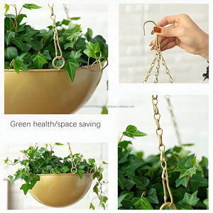 Jardinière suspendue semi-circulaire avec trou de drainage pour plantes d'intérieur, fenêtres de balcon de chambre à coucher - Product Image 3