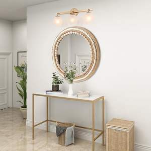 Miroir mural suspendu de style ferme moderne Design de décoration intérieure avec cadre fabriqué en corde Artefacts en verre, métal et fer en gros - Product Image 5