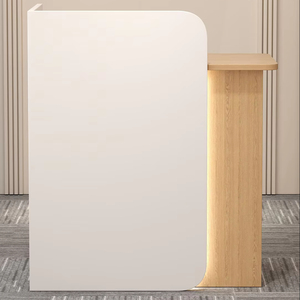 Customizable Modern White Reception <b>Desk</b> with <b>Large</b> Storage for Office Salon Hotel Gym-Wood Material - Product Image 1
