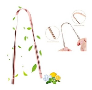 อุปกรณ์ทำความสะอาดลิ้นทองแดงสำหรับเด็กและผู้ใหญ่สินค้าส่งตรงจากโรงงานเพื่อการขจัดกลิ่นสดชื่นและแบคทีเรียด้วยด้ามจับที่นุ่มสบาย - Product Image 1