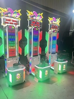 Machine d'arcade Hammer : Jeu de force à marteau époustouflant avec testeur de force LED, machine de jeu à monnayeur Superfun en métal, version anglaise