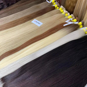 ผมต่อผมมนุษย์แท้สีบลอนด์ยาวสองชั้น100% สีน้ำตาลธรรมชาติ - Product Image 1