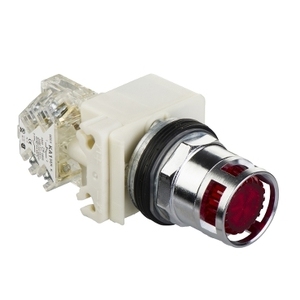 Per SCHNEIDER ELECTRIC 9001K3L7RH13 Interruttore a pulsante illuminato Harmony 9001K con protezione in metallo, rosso, 30mm, ritorno a molla - Product Image 1