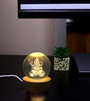 Desidiya - Lámpara Nocturna de Cristal 3D con Base de Silicona LED, Decoración para el Hogar, Regalo de Graduación, Cumpleaños, Diwali, Boda