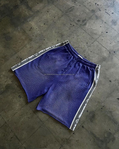 Shorts de jogging d'été personnalisés pour hommes 100 % coton, motif uni, anti-plis, style urbain, avec cordon de serrage, écologiques - Product Image 1