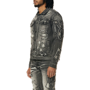 Fabricants professionnels Pantalon en jean tricoté respirant de style High Street pour hommes pour la course à pied Design solide et confortable - Product Image 4