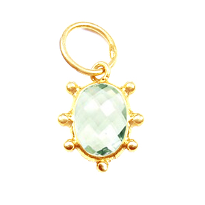 จี้เงินแท้925ทองพลอยอเมทิสต์ทรงรี8X6มม.,แหวนเพชรเหลี่ยมเพชรพลอยแฟนซีฝังซี้ - Product Image 1