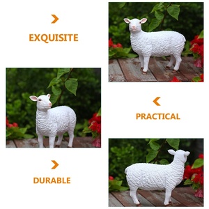Estatua de oveja para jardín, estatuilla de cordero, decoración hecha a mano, escultura de oveja pequeña, manualidades al aire libre, suministros para eventos, decoración, estatua personalizada - Product Image 4