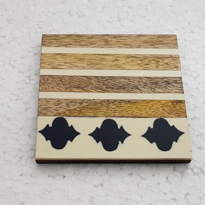 New Style Handmade Round Tea Best Coaster Wood Diamond Pattern Resin Best Coaster | Set of 4 for Office & Home - Product Image 2