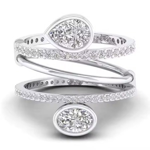 Elegantes Anillos de Compromiso de diamantes cultivados en laboratorio con certificación IGI de oro blanco de 14 quilates para mujer, regalo de boda de lujo, joyería fina - Product Image 2