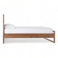 Base de Cama Moderna de Lujo, Plegable, de Madera de Teca Sólida, Cómoda y Resistente, para Colchón Doble, Tamaño King/Queen