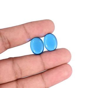 Topacio Azul Cielo Brillante, Cuarzo Hidro, Cabujón Ovalado Liso de 16x12mm, Piedra Preciosa Suelta para Fabricación de Joyas, Pendientes Colgantes - Product Image 2