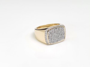 ราคาที่ดีที่สุดสำหรับทุกเพศแหวนเงินสเตอร์ลิงแบบ Hip-Hop ประดับเพชรด้วย VVS Moissanite ชุบทองสำหรับเป็นของขวัญ - Product Image 2