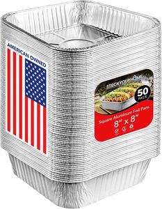 กระทะอลูมิเนียม8x8กระทะฟอยล์แบบใช้แล้วทิ้ง (20แพ็ค)-กระทะสี่เหลี่ยม8นิ้ว-กระทะฟอยล์ดีบุกเหมาะสำหรับทำอาหารทำความร้อนและจัดเก็บ - Product Image 2