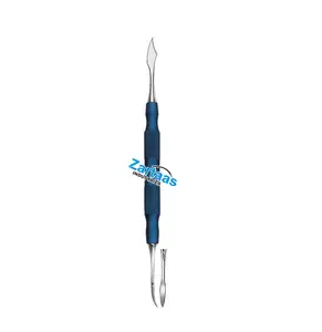 2024 High Quality Stainless Steel Dental Instruments Craving Instrument Fig D Color Blue double Ended