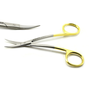 Tijeras de Lagrange dentales manuales de acero inoxidable de alta calidad, tijeras de goma de microtejido quirúrgico de doble curva TC - Product Image 3