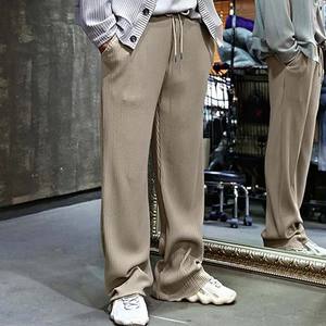 Pantalons décontractés pour hommes tendance, personnalisés, lourds, taille mi-haute, couleur personnalisée, taille, 100% polyester, motif uni, mode d'hiver - Product Image 2